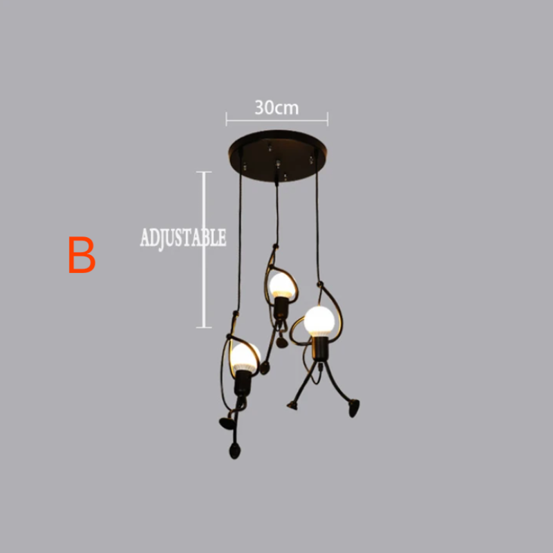 Vintaro Ironhero Vintage Geometric Pendant Light With Charm