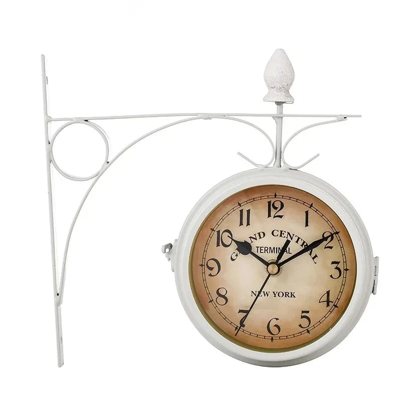 RetroTime Vintage Dual Sided Wall Clock Classic Timepiece For Your Wall