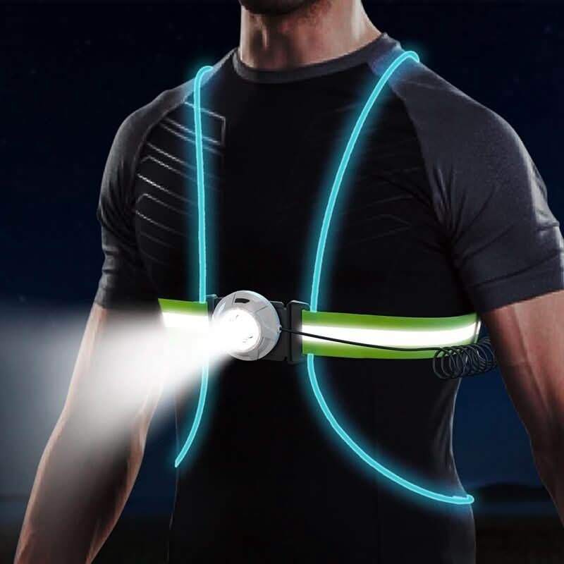 Colete de Segurança LED LumaGuard Ajustável e Luminoso para Corrida e Atividades ao Ar Livre