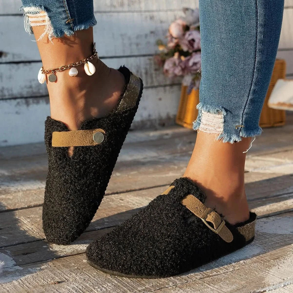 AuroraLuxe Sheepskin Wool Slippers For Ultimate Winter Comfort