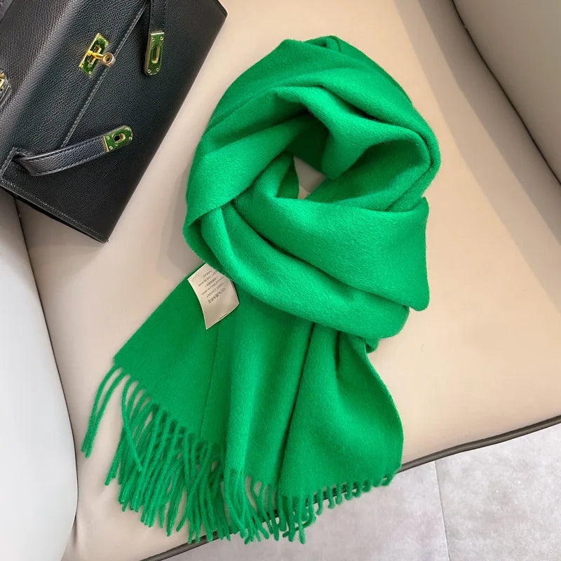 Lyvara vlněná zimní šála unisex, teplá, jednobarevná, měkká a pohodlná