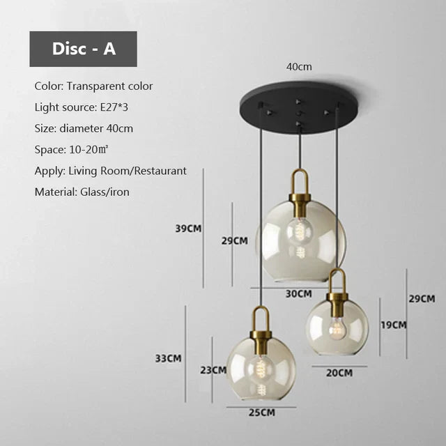 Suspension Industrielle en Verre pour Intérieurs Modernes et Salons