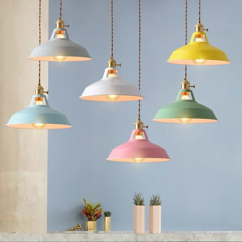Aluminium Pendant Light With E27 Fitting In 8 Modern Colors