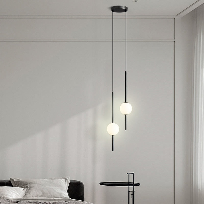 Moole Doon Nordycka szklana kula wisząca lampa minimalistyczne oświetlenie pokoju