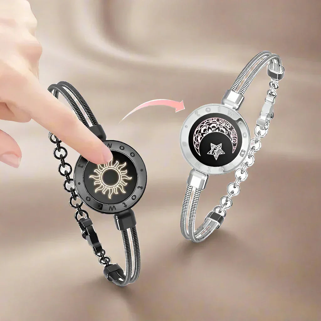 Totwoo Moon And Sun Love Bracelets For Couples Long Distance Touch Light Up And Vibrate