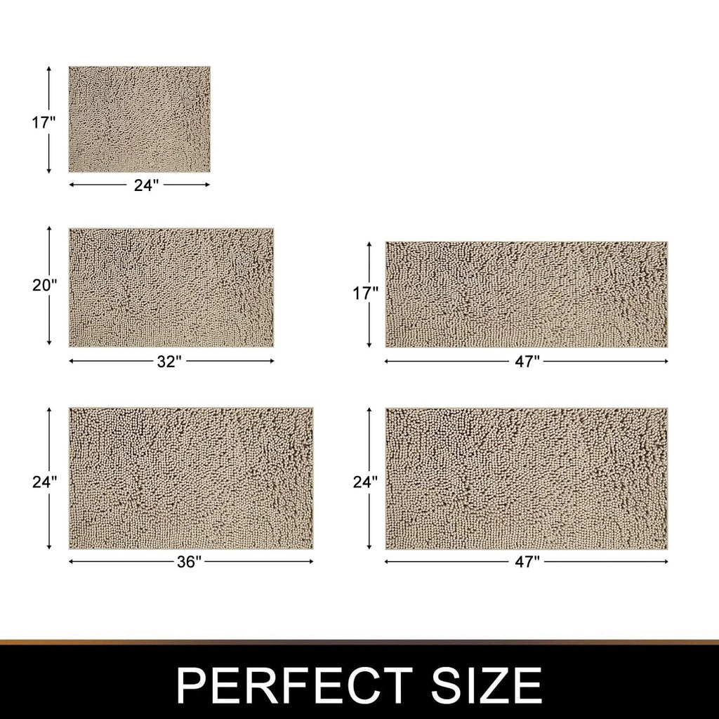 Soft Absorbent Bath Rug With Thick Backing And Non Slip Grip