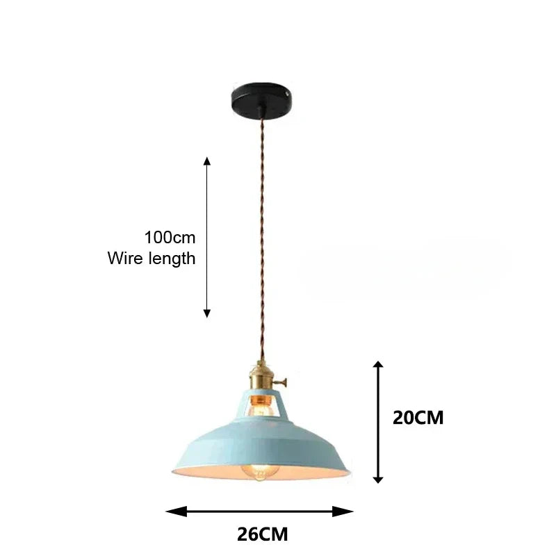 Aluminium Pendant Light With E27 Fitting In 8 Modern Colors