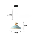 Aluminium Pendant Light With E27 Fitting In 8 Modern Colors