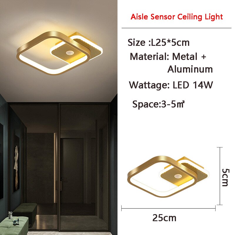 Plafonnier avec Capteur de Mouvement LED pour Chambre et Couloir