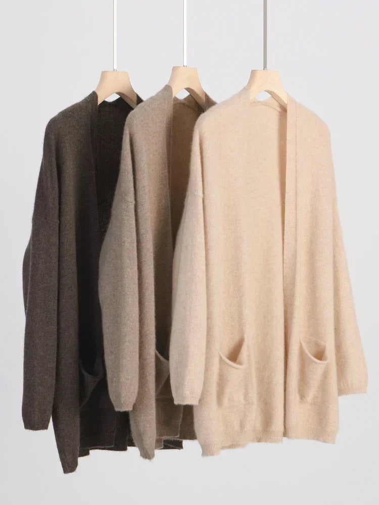 Sweter kardigan Grace z 100% wełny merino z kieszeniami