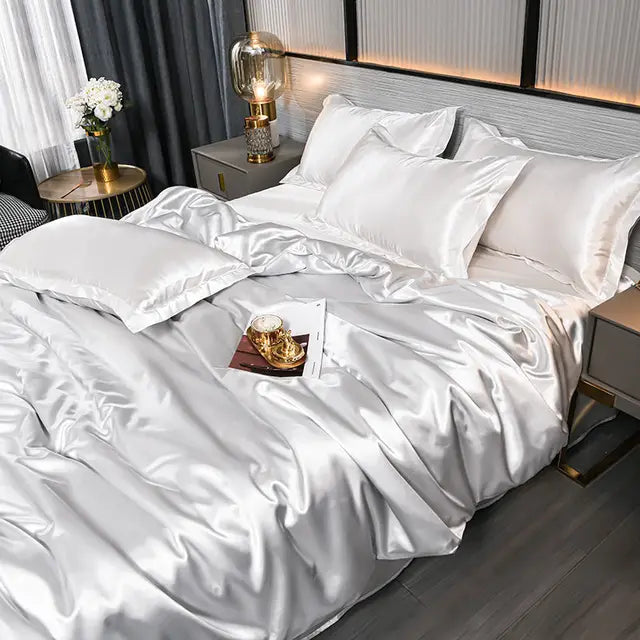 Lunara Satin Dynebetræk Fra Elegant Luksus Sengetøjsserie