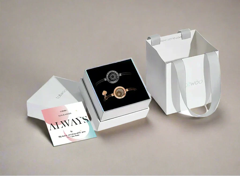 Totwoo Moon And Sun Love Bracelets For Couples Long Distance Touch Light Up And Vibrate