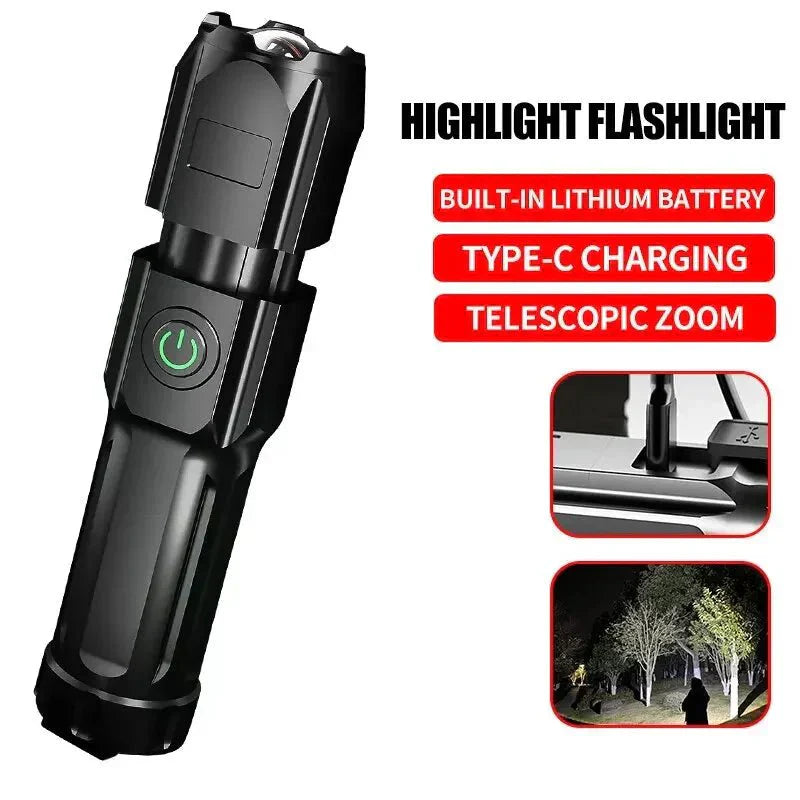 NovaBeam Výkonná LED Svítilna s 100000 lumeny, USB Nabíjením, Vodotěsným a Zoom Designem