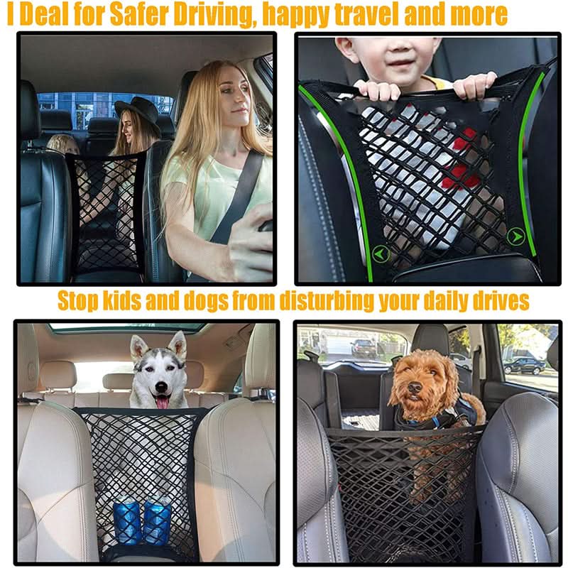 PetVoyage Ochranná síť do auta s vestavěným úložným prostorem pro mazlíčky