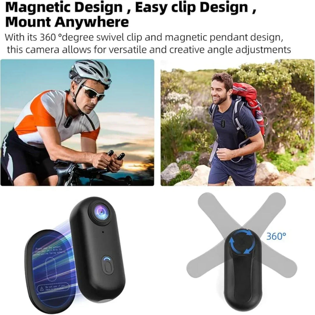 Kamera akcji 4K z magnetycznym mocowaniem, wodoodporna do 30 m, ultralekka i kompaktowa