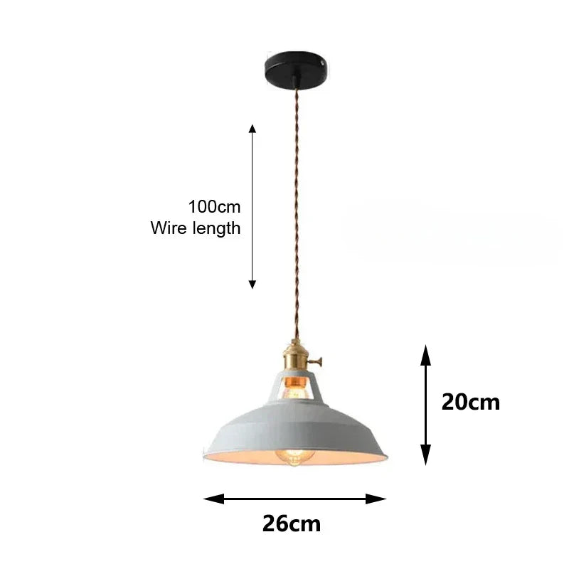 Aluminium Pendant Light With E27 Fitting In 8 Modern Colors