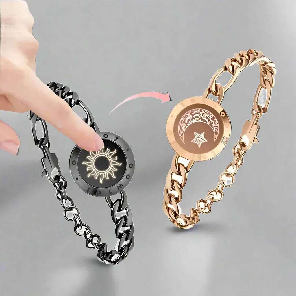 Totwoo Moon And Sun Love Bracelets For Couples Long Distance Touch Light Up And Vibrate