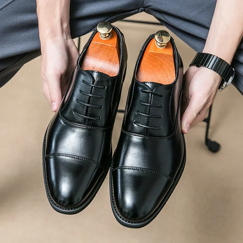 Men's Premium Leather Business Shoes For Formal Wear, Comfortable And Stylish