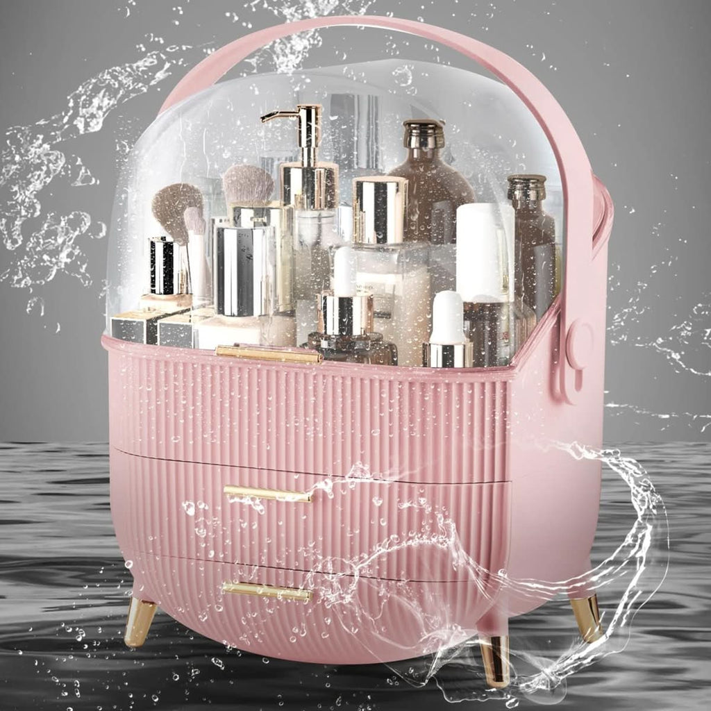 AuraGlow Makeup Organizer Dustproof and Waterproof Cosmetic Box With Elegant Design
