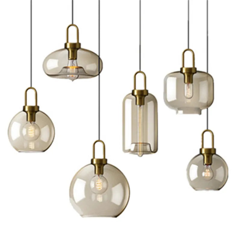 Suspension Industrielle en Verre pour Intérieurs Modernes et Salons