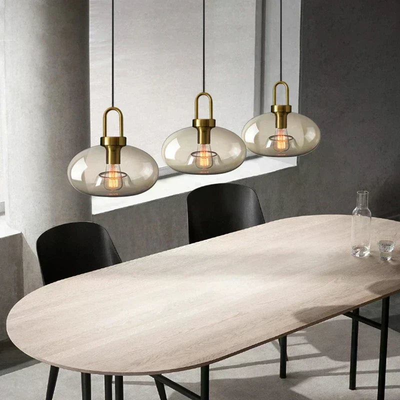 Suspension Industrielle en Verre pour Intérieurs Modernes et Salons