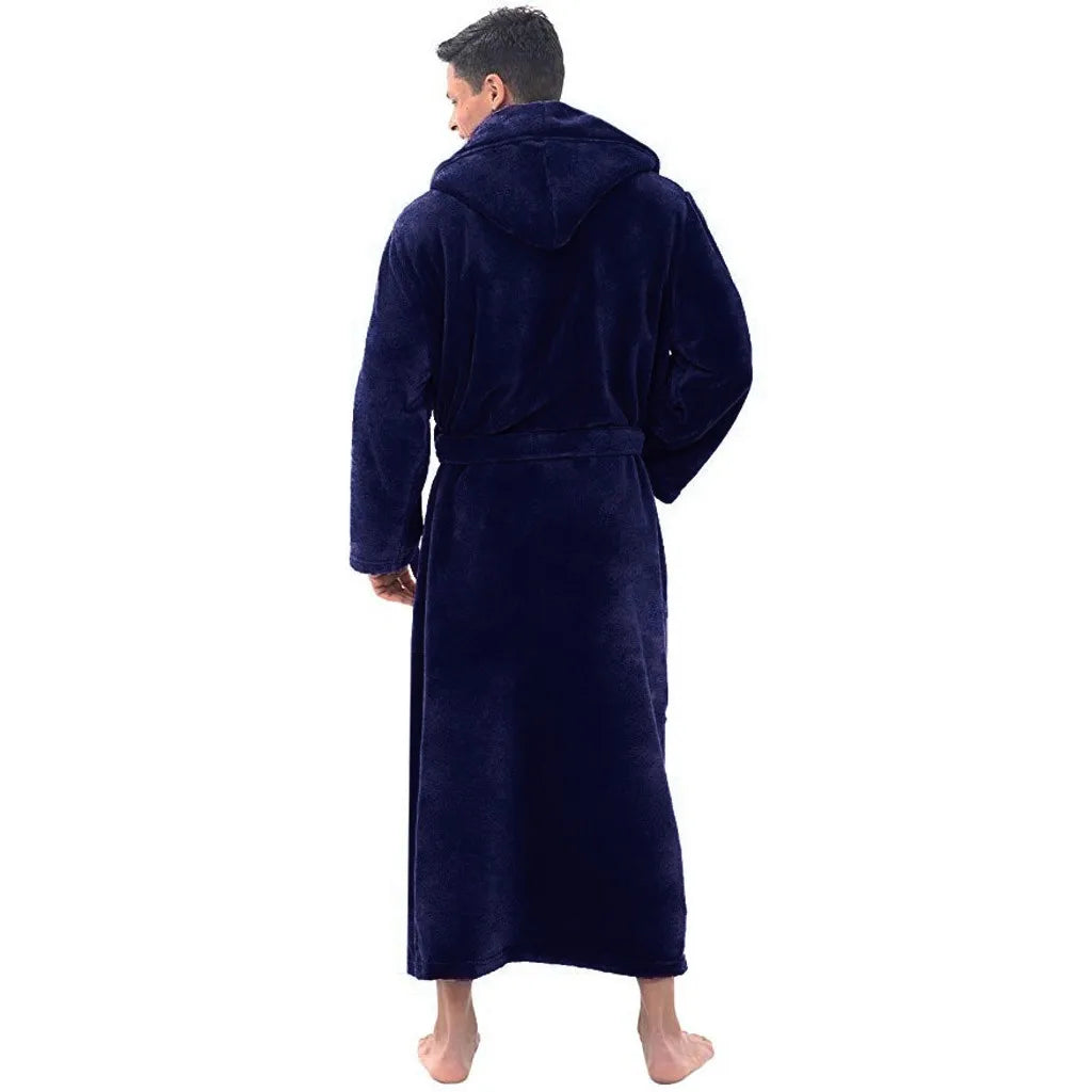 HoodedChill Men's Cozy Bathrobe For Home Comfort In Winter