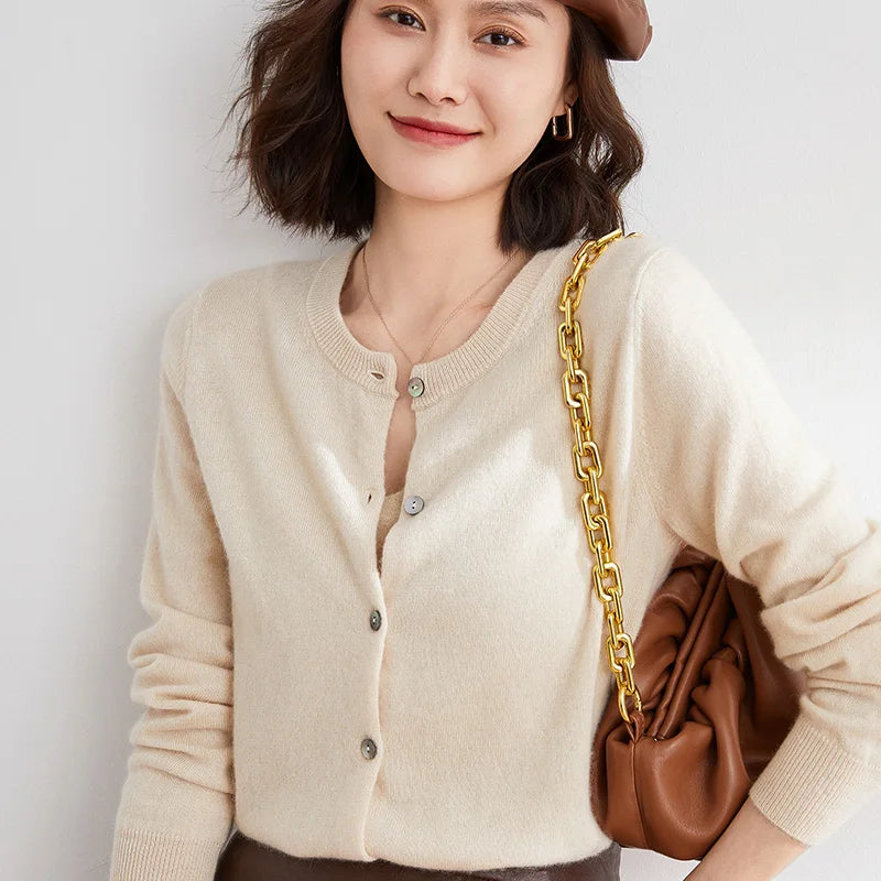 Alicia Cashmere Cardigan For Spring And Autumn Knitwear