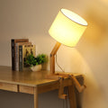 Wooden Table Lamp in Robot Shape
