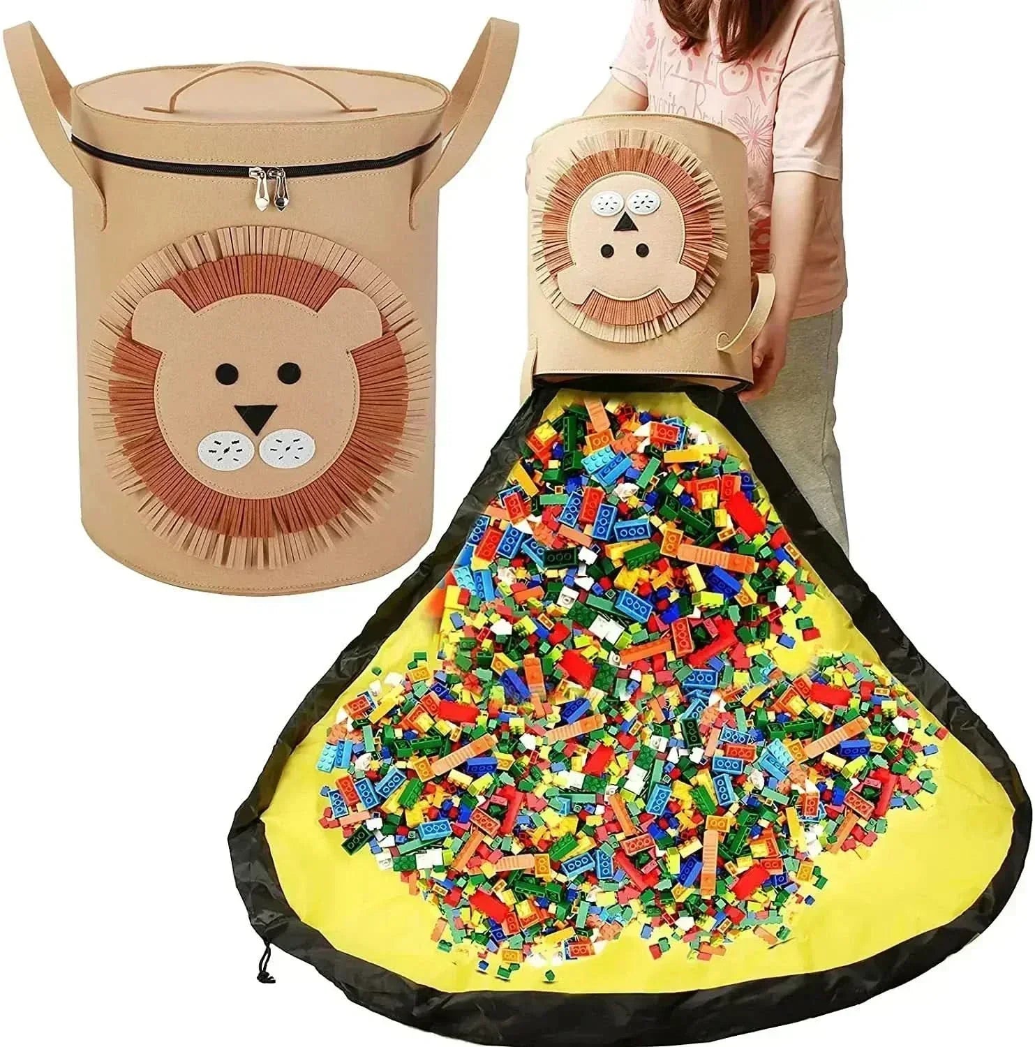 Felt Toy Organizer Bag For Nursery Storage Dustproof And Removable