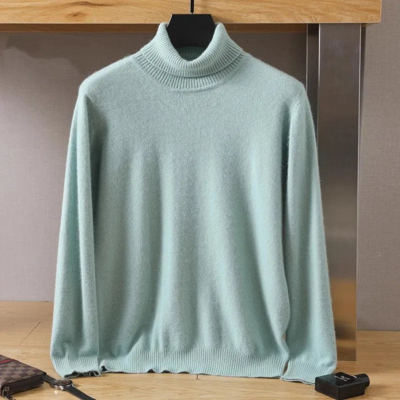 Japanese Knit Men's Velvet Cashmere Sweater, 100% Pure Cashmere