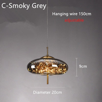 Aurora Glass Star Pendant Light For Modern Home Interiors