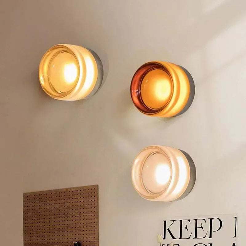 Aurelia Glass Wall Sconce Lamp in Contemporary Style | Fervei