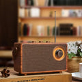 Enceinte Bluetooth en bois rétro 2024 - Stéréo portable élégante pour la maison, le camping et les voyages | Fervei