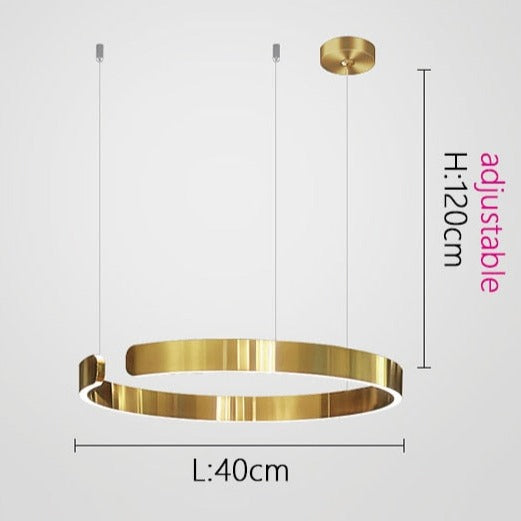 Luma Circle LED Lysekrone Metal Luksus Pendellampe