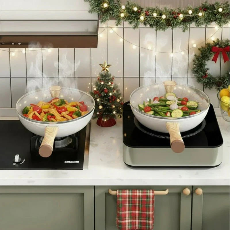 Aurora Ceramic Nonstick Deep Pan, 30 cm, for Gas and Induction Cookers
