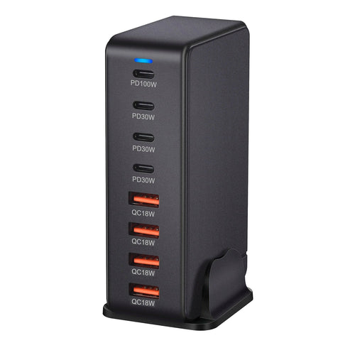 240W GaN asztali töltő 8 USB-C PD porttal és Quick Charge 3.0-val laptopokhoz és táblagépekhez
