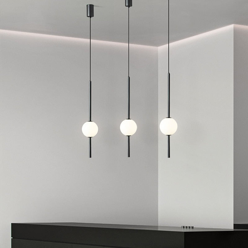 Moole Doon Nordycka szklana kula wisząca lampa minimalistyczne oświetlenie pokoju