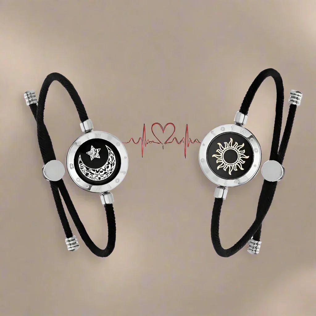 Totwoo Moon And Sun Love Bracelets For Couples Long Distance Touch Light Up And Vibrate