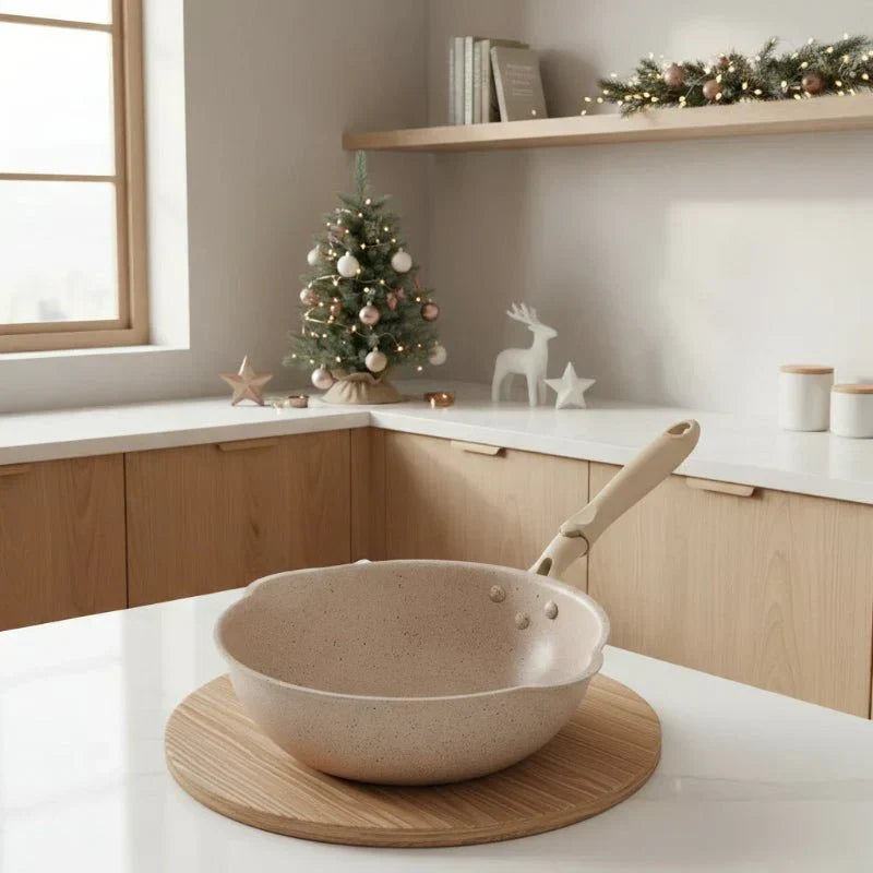 TerraStone Pro Deep Nonstick Wok With Maifan Stone Coating On Aluminum Alloy For All Stove Types