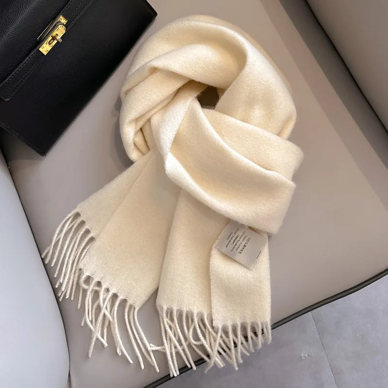 Lyvara vlněná zimní šála unisex, teplá, jednobarevná, měkká a pohodlná