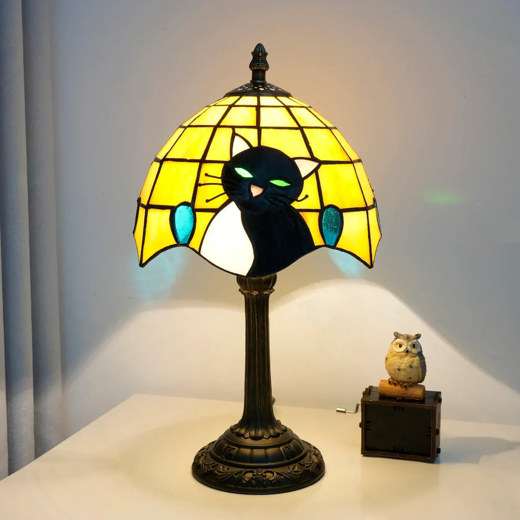 Bordlampe med glasmosaik