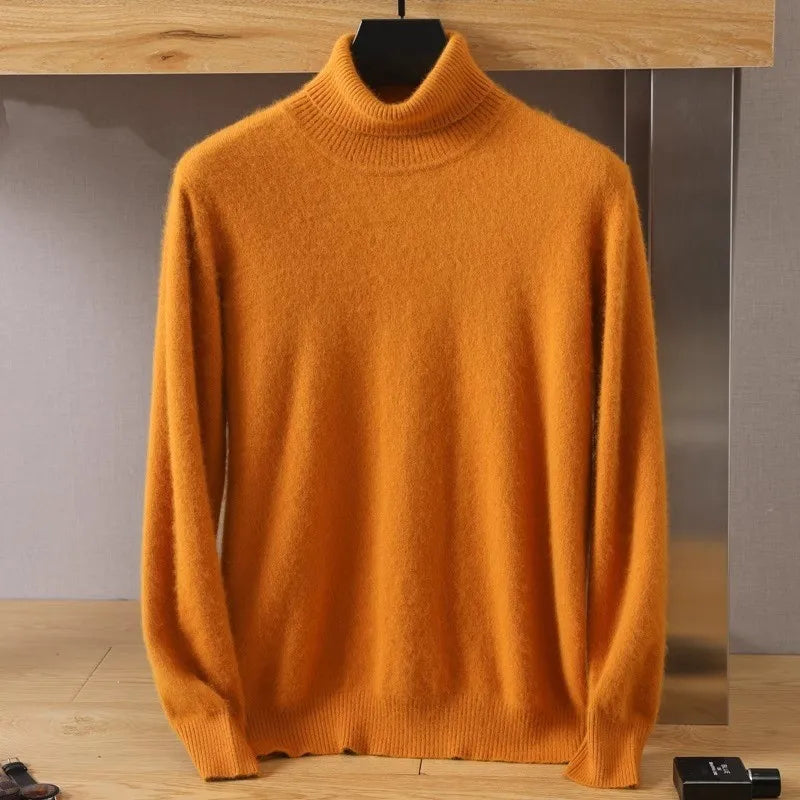 Japanese Knit Men's Velvet Cashmere Sweater, 100% Pure Cashmere