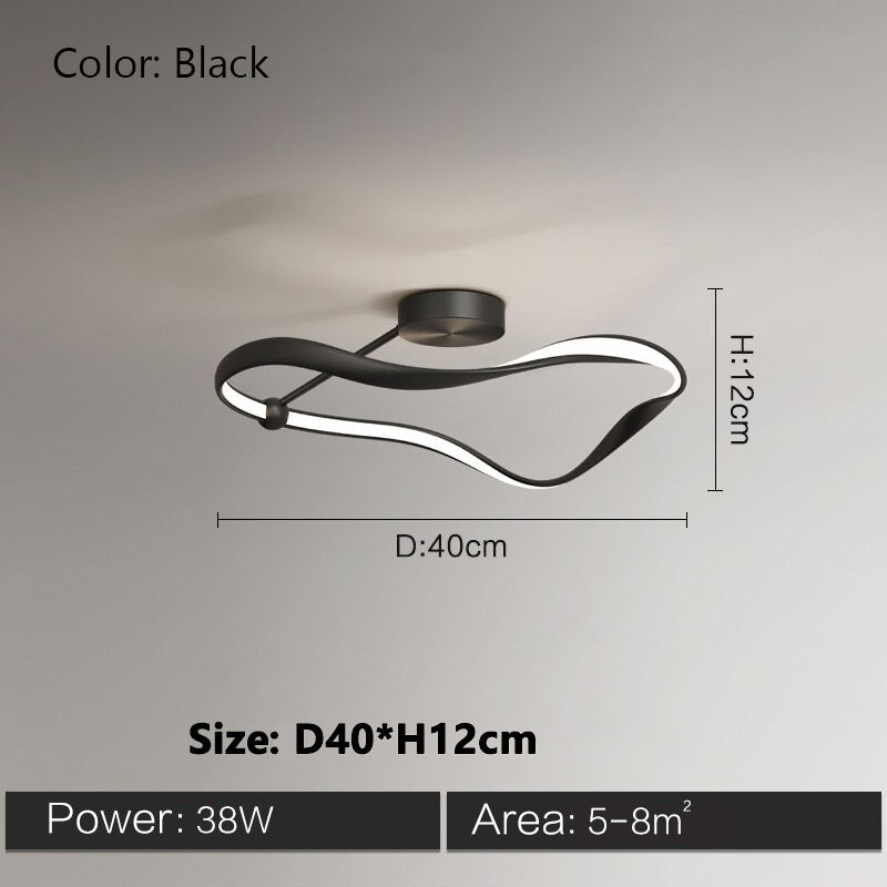 Abstract Minimalist LED Ceiling Light With Remote Dimming