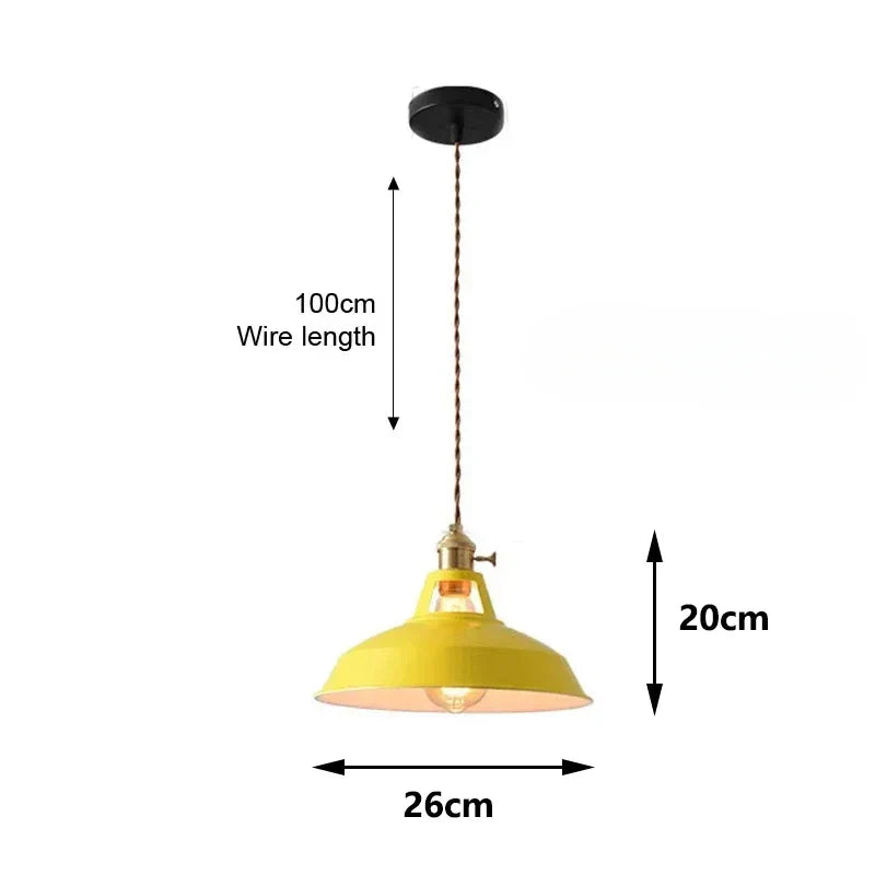 Aluminium Pendant Light With E27 Fitting In 8 Modern Colors