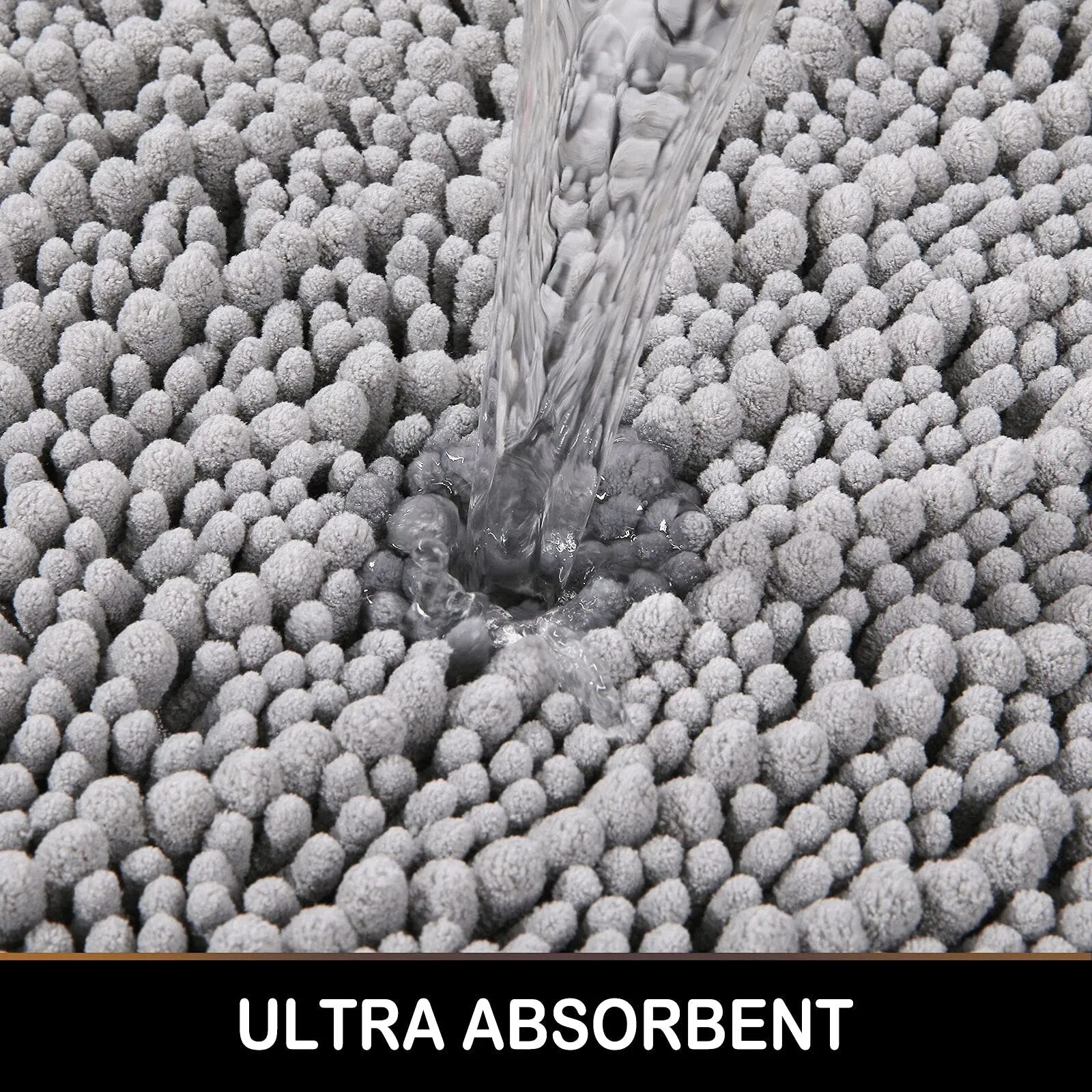 Soft Absorbent Bath Rug With Thick Backing And Non Slip Grip