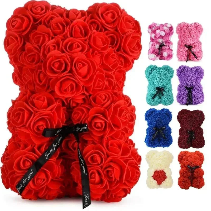 Eternal Rose Bear Handmade Rose Teddy With Preserved Blooms