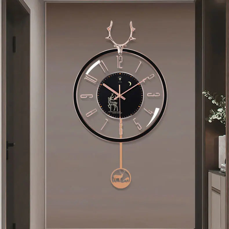 ساعة حائط فاخرة PolarisClock بآلية صامتة لغرف المعيشة