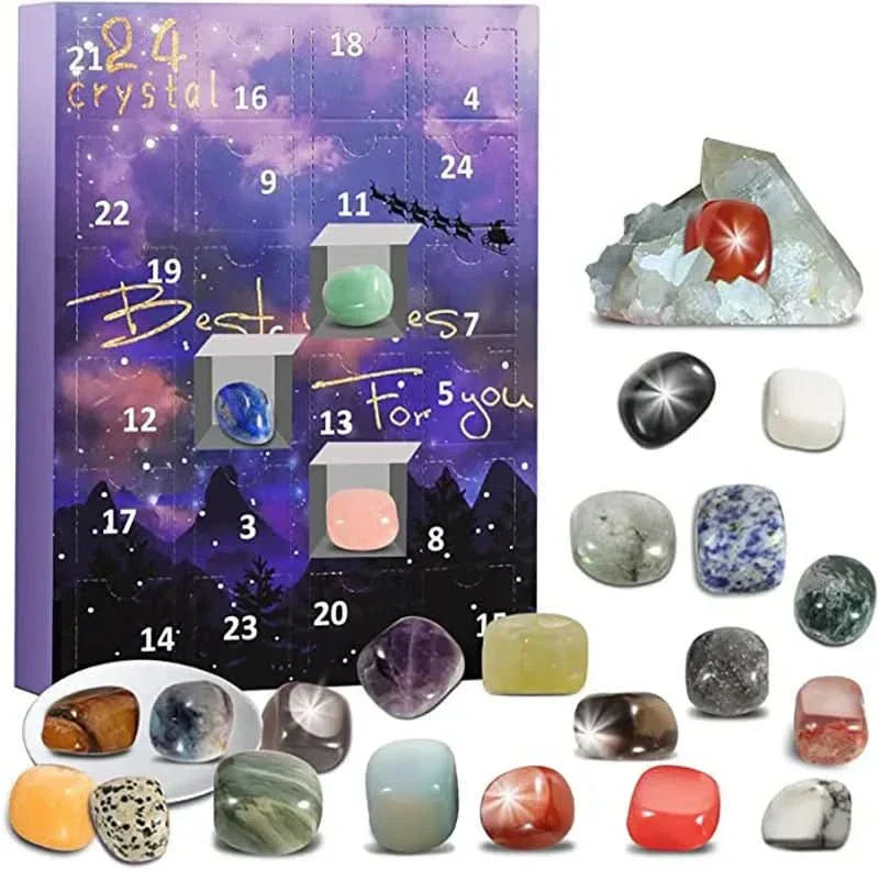 GemQuest Advent Calendar With 24 Real Gemstones For Young Explorers