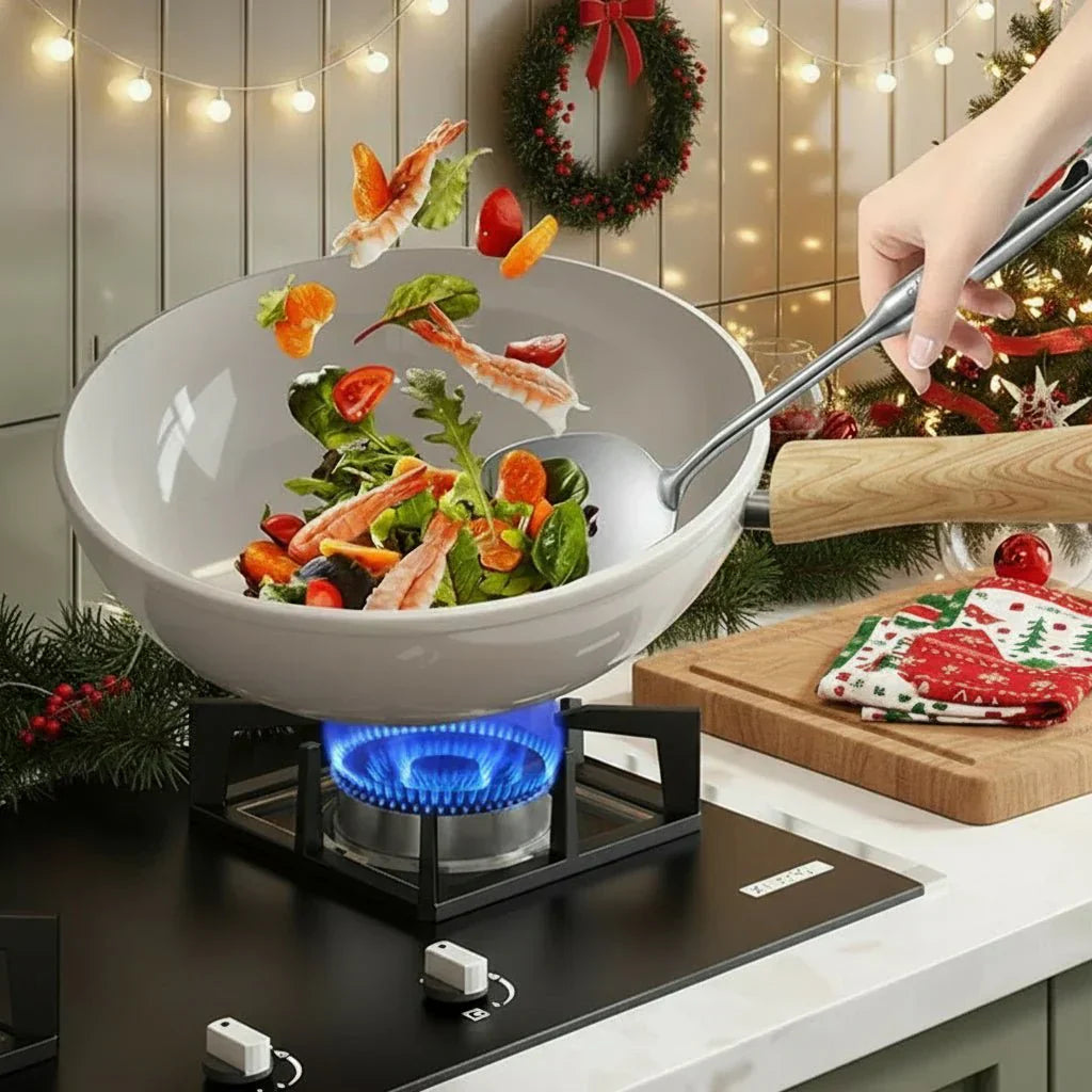 Aurora Ceramic Nonstick Deep Pan, 30 cm, for Gas and Induction Cookers