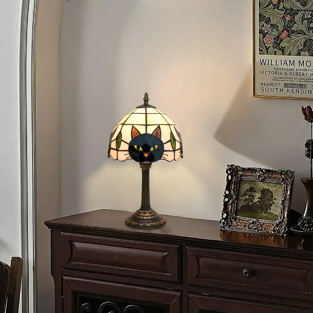 Bordlampe med glasmosaik